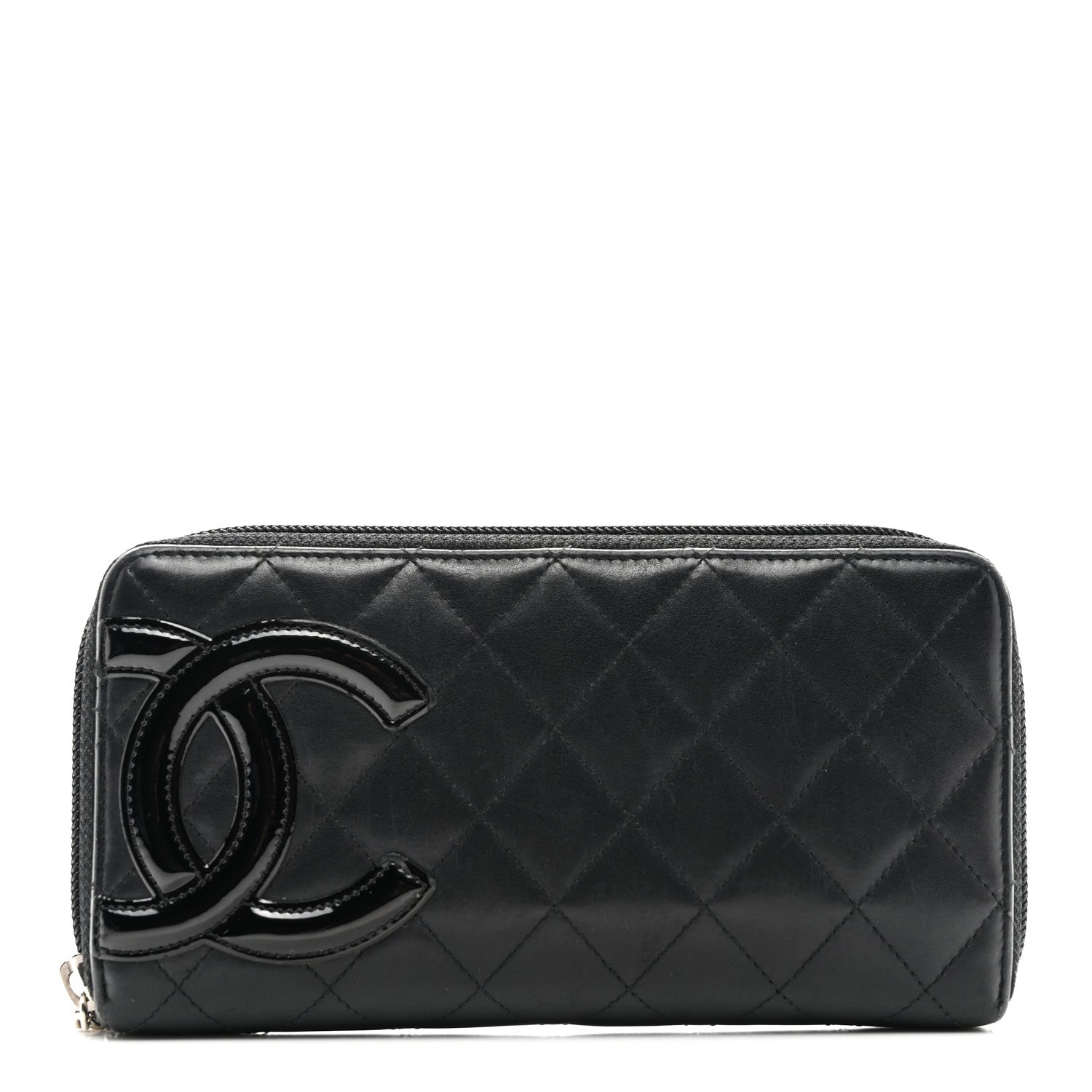 Chanel Calfskin Quilted Cambon Large Gusset Zip Around Wallet Black 1 of 12
