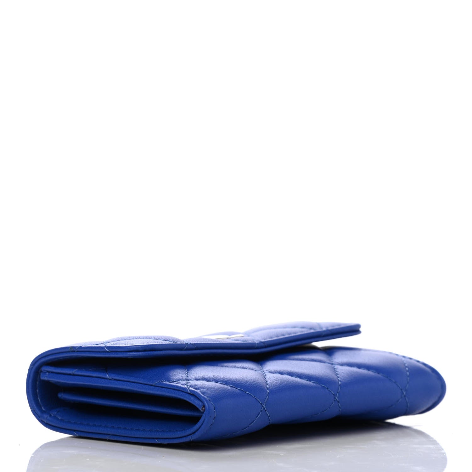 Chanel Lambskin Quilted Flap Card Holder Blue 3 of 4