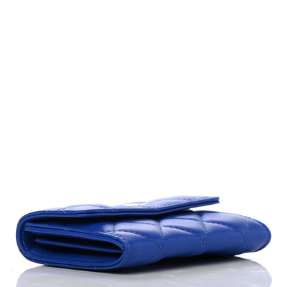 Chanel Lambskin Quilted Flap Card Holder Blue 3 of 4