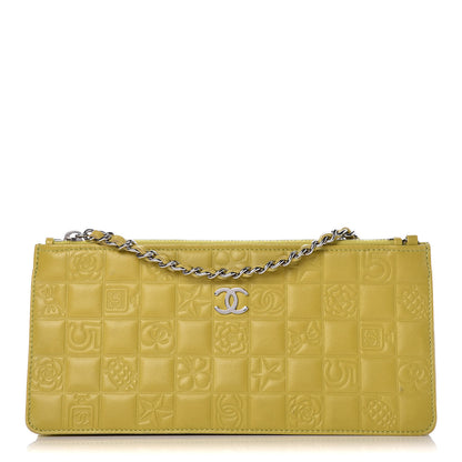 Chanel Lambskin Precious Symbols Pochette Chartreuse 1 of 11