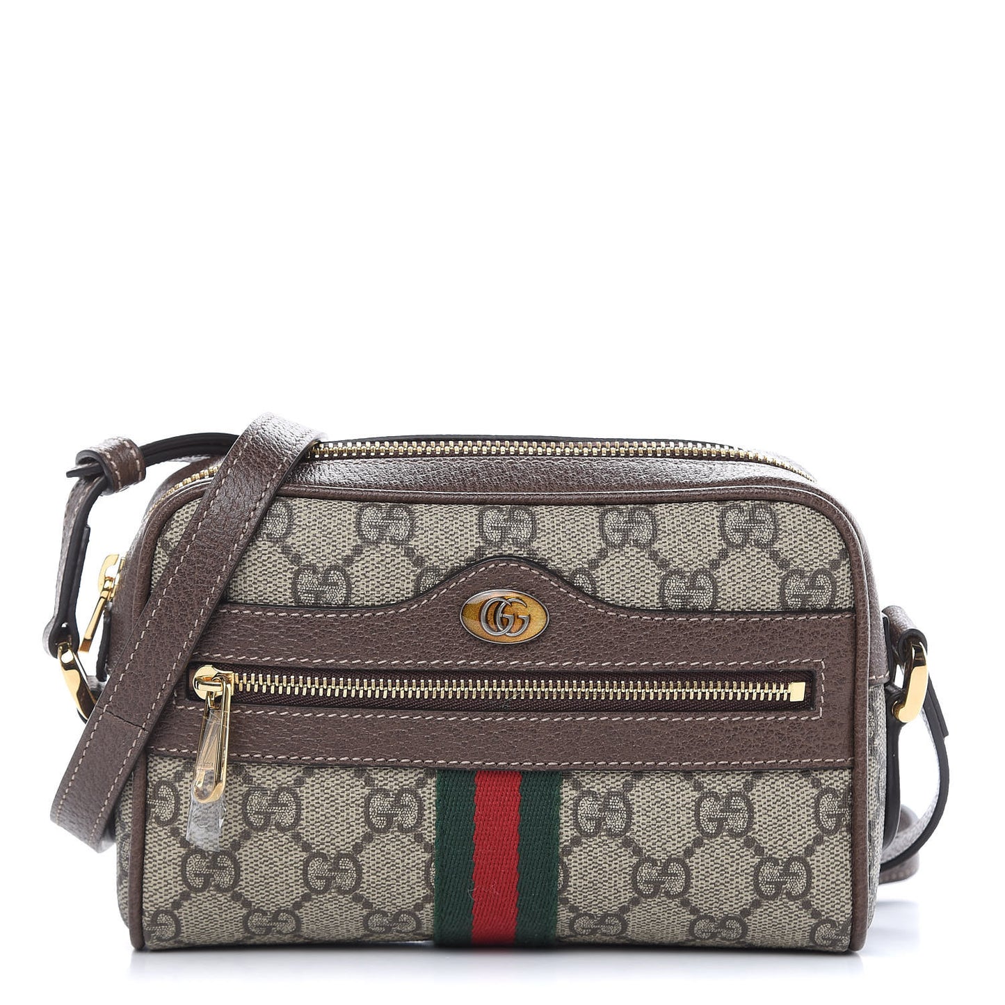GG Supreme Monogram Web Mini Ophidia Shoulder Bag Brown