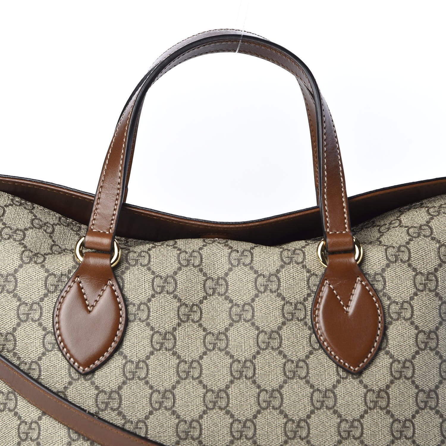 Gucci GG Supreme Monogram Linea A Foldover Tote Brown 9 of 9
