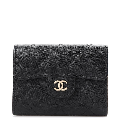 Chanel Caviar Quilted Flap Card Holder Wallet Black 1 of 8