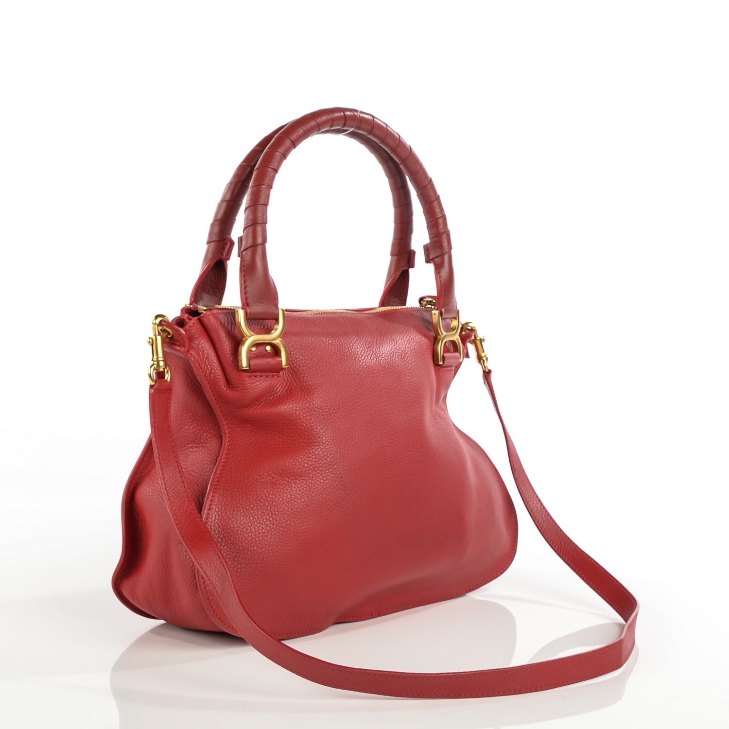 Chloe Calfskin Medium Marcie Satchel Holly Berry 3 of 9