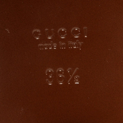 Gucci Calfskin Monogram Horsebit T-Strap Flat Sandals 36.5 Cognac 7 of 9