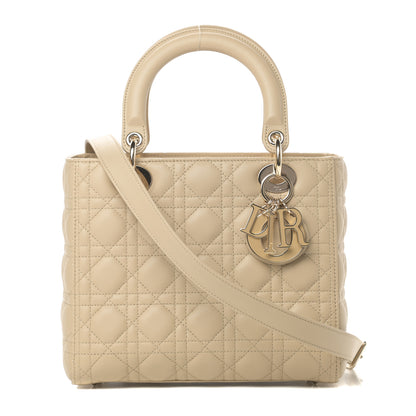 Christian Dior Lambskin Cannage Medium Lady Dior Light Beige 1 of 12