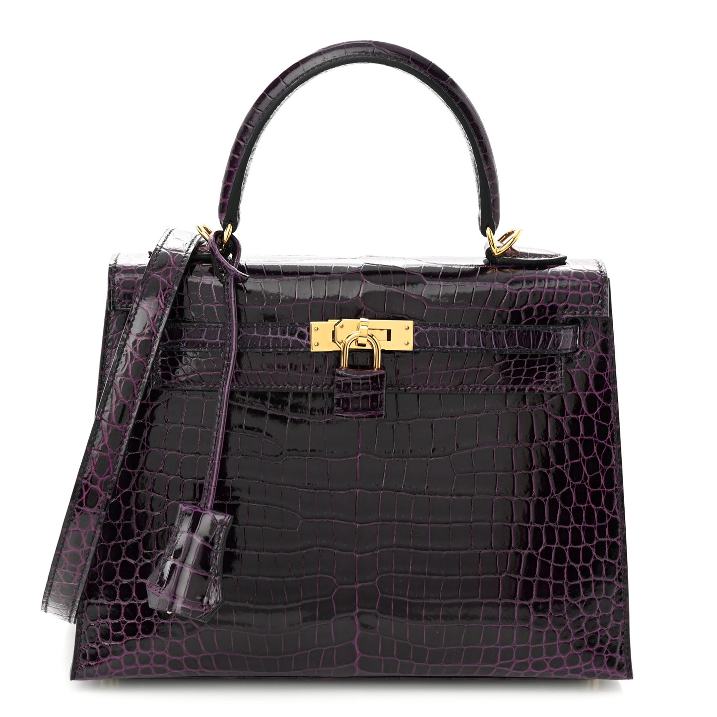 Shiny Porosus Crocodile Kelly Sellier 25 Amethyst