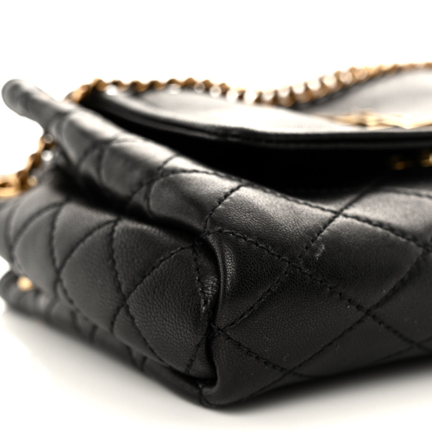 Lambskin Quilted Monogram Mini Nolita Black