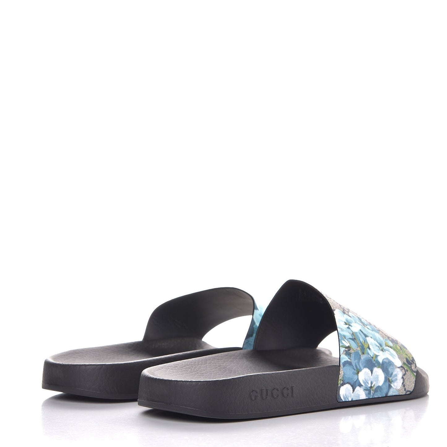 GG Supreme Monogram Blooms Mens Slide Sandals 13 Beige Blue