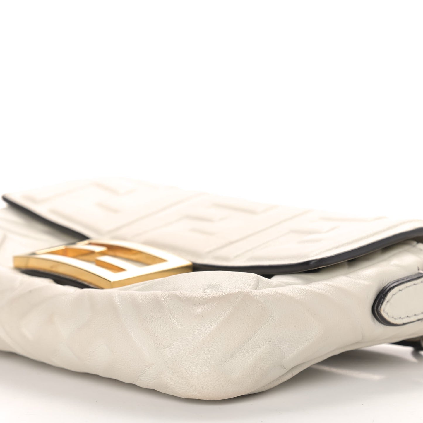 Nappa FF 1974 Embossed Mini Baguette White