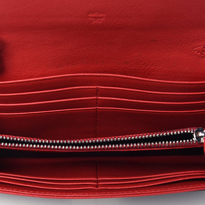 MCM Visetos Large Patricia Wallet On Chain Black Red 5 of 9