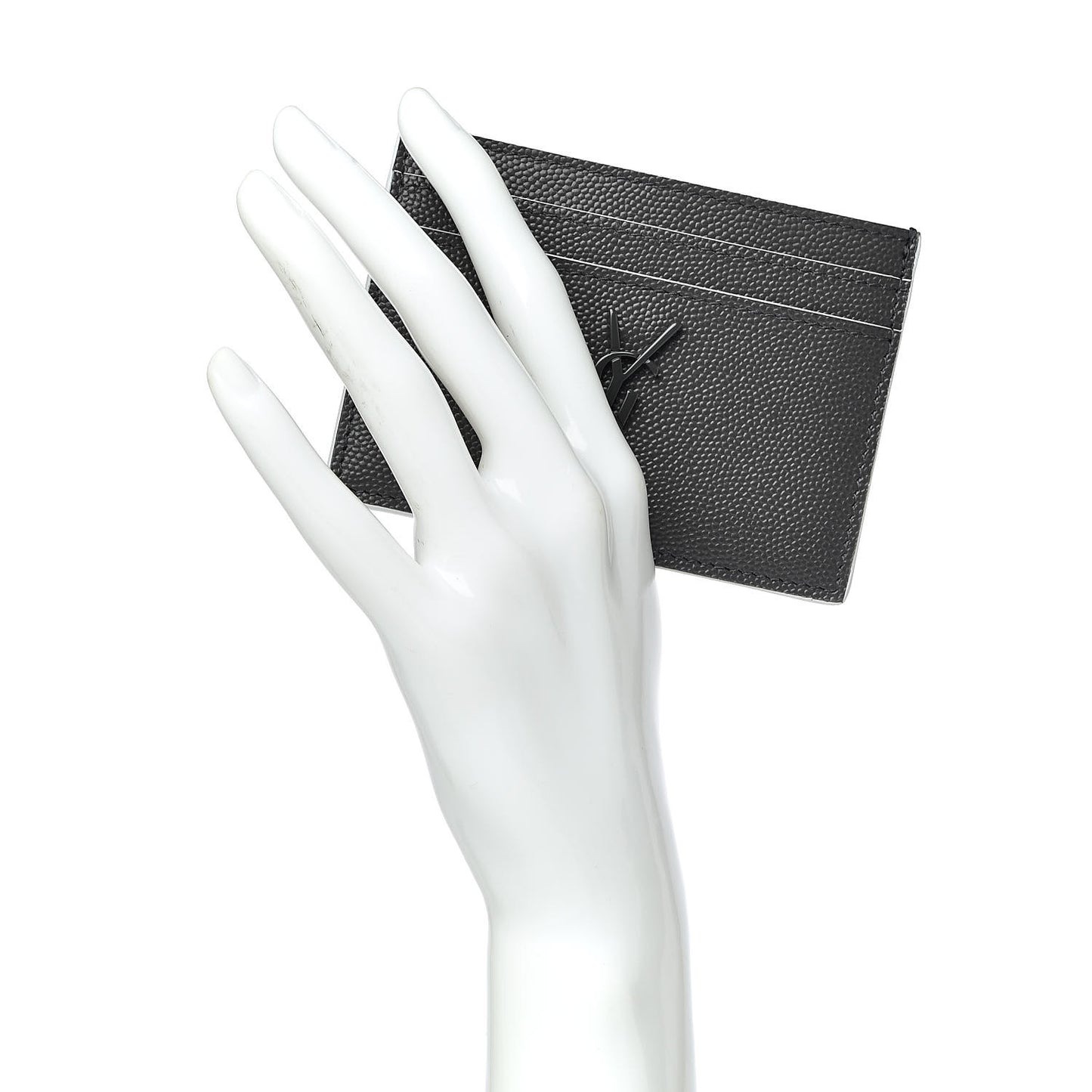 Grain De Poudre Monogram Credit Card Case Grey