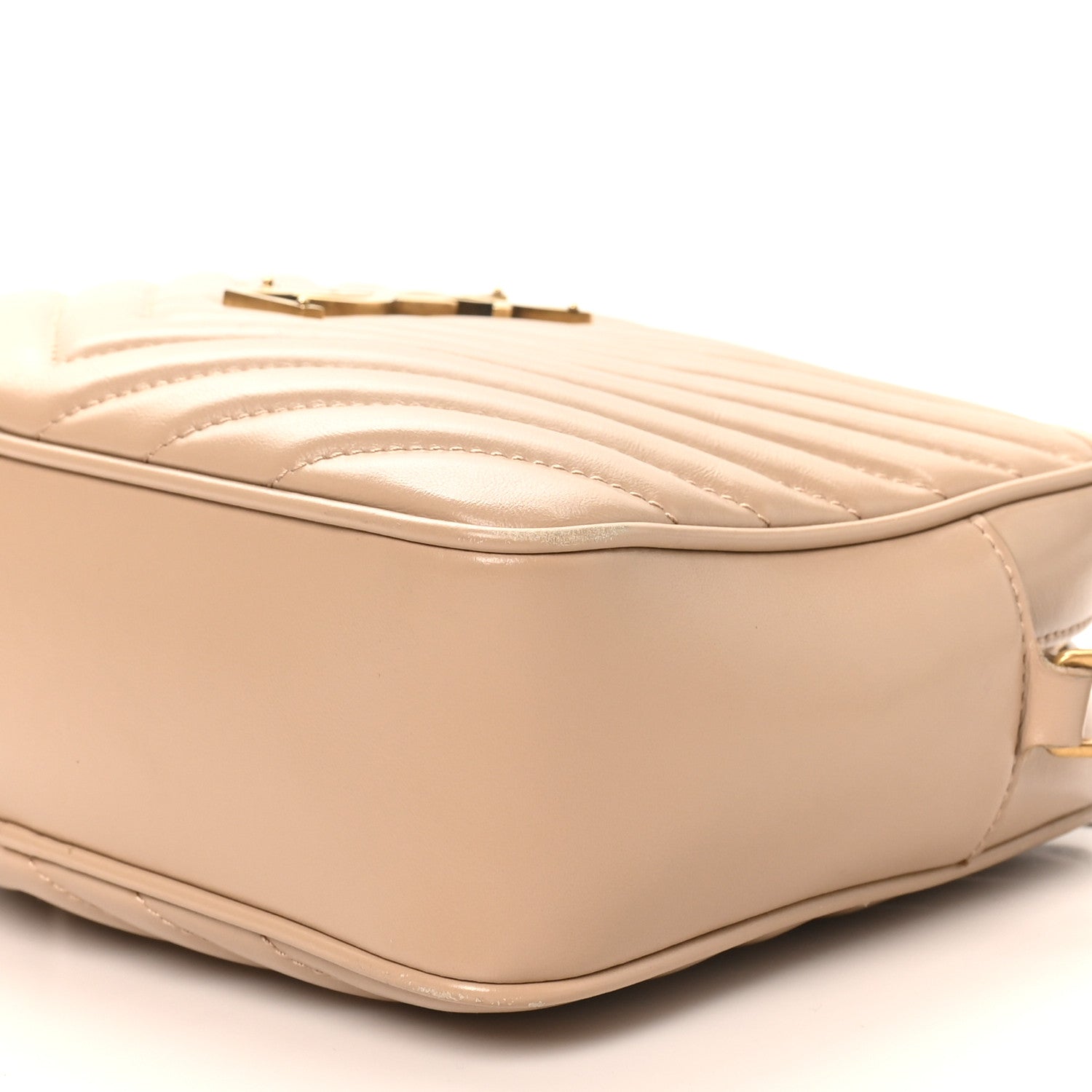 Saint Laurent Calfskin Matelasse Monogram Lou Camera Bag Dark Beige 9 of 12