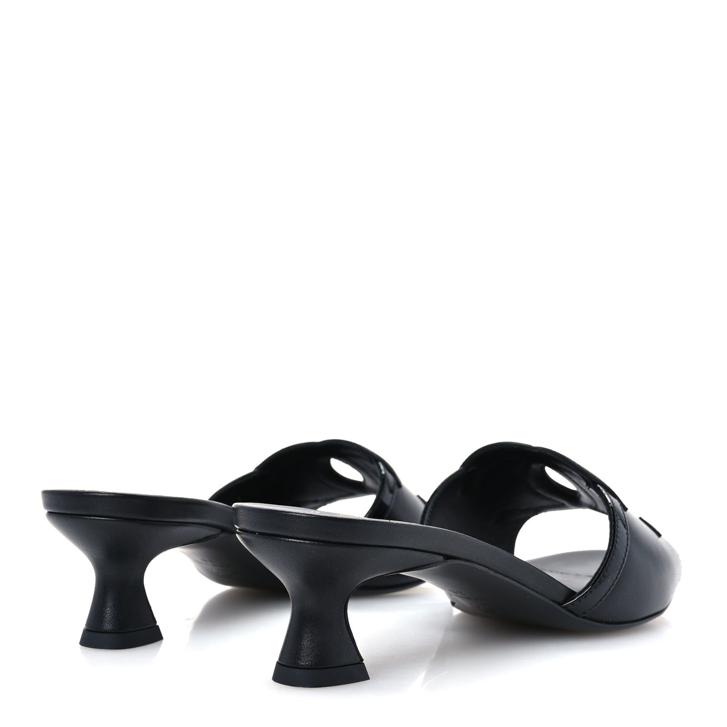 Lambskin CC Cutout Mules 38 Black