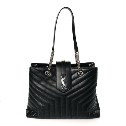 Saint Laurent Calfskin Y Quilted Monogram Large Loulou Shopper Black 1 of 12