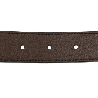 Gucci GG Supreme Monogram Plutone Calfskin Enamel Interlocking G 30mm Belt 85 34 Beige Ebony New Acero 4 of 5