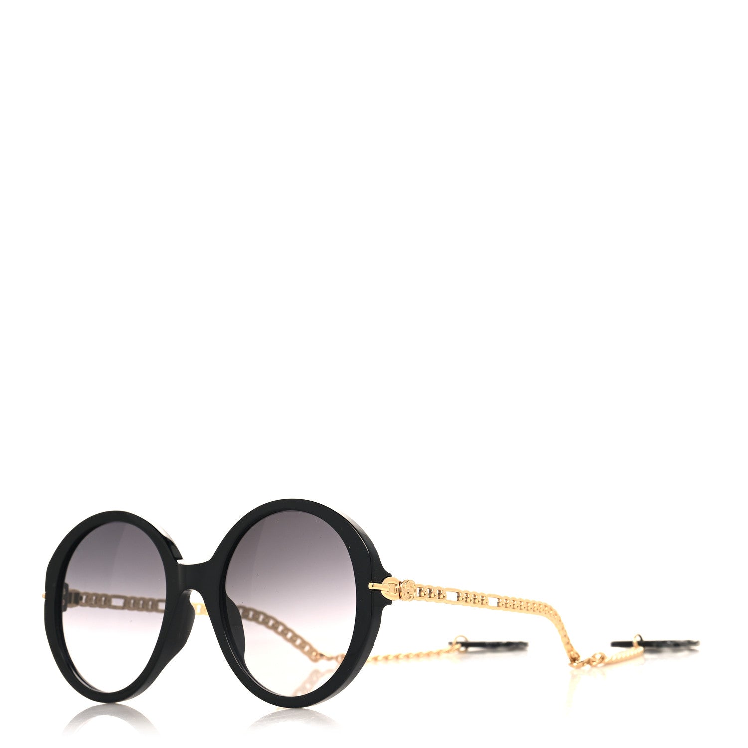 Gucci Acetate Detachable Charm Oversized Frame Round Sunglasses GG0726S Black 1 of 7