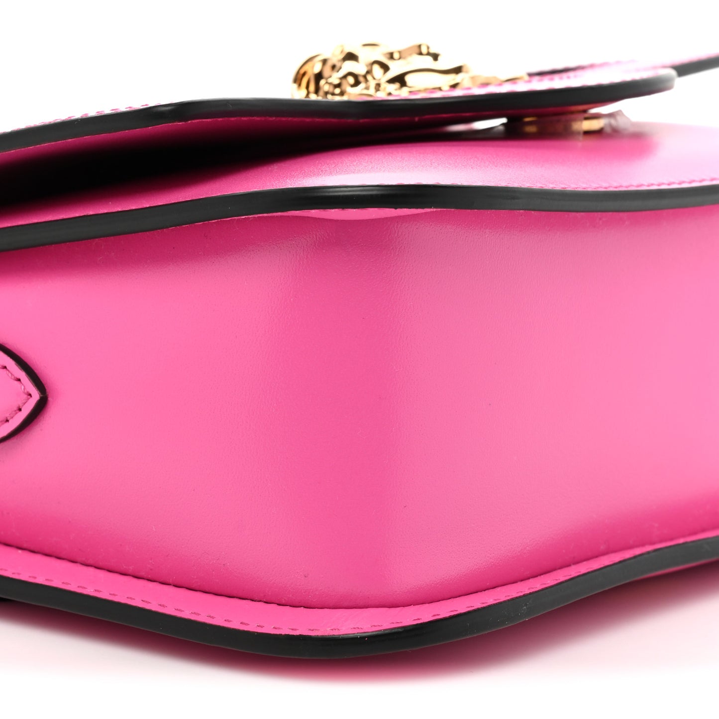 Calfskin Vinyl Small Houndstooth La Medusa Crossbody Bag Pink Multicolor