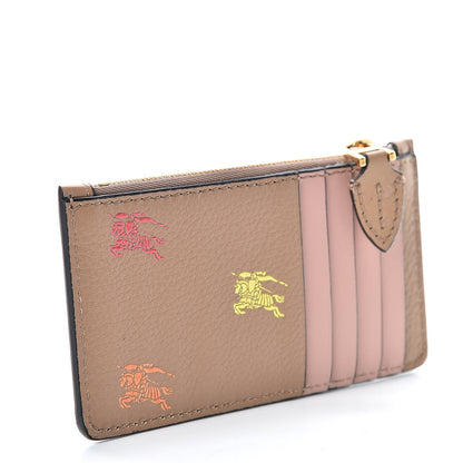 Burberry Grained Calfskin EKD Somerset Coin Case Card Holder Light Camel 3 of 8