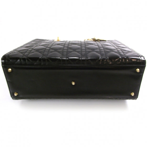 Patent Cannage Large Lady Dior Black