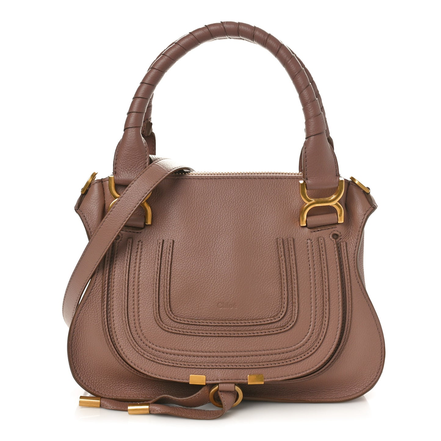 Calfskin Small Marcie Satchel Woodrose