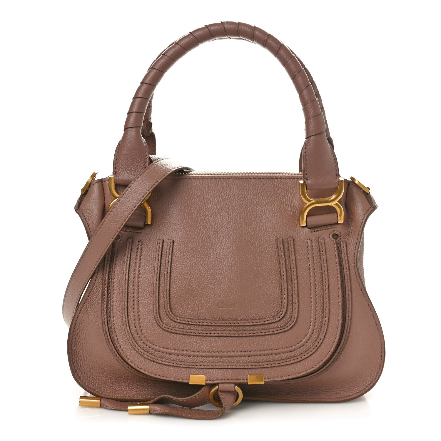 Chloe Calfskin Small Marcie Satchel Woodrose 1 of 8
