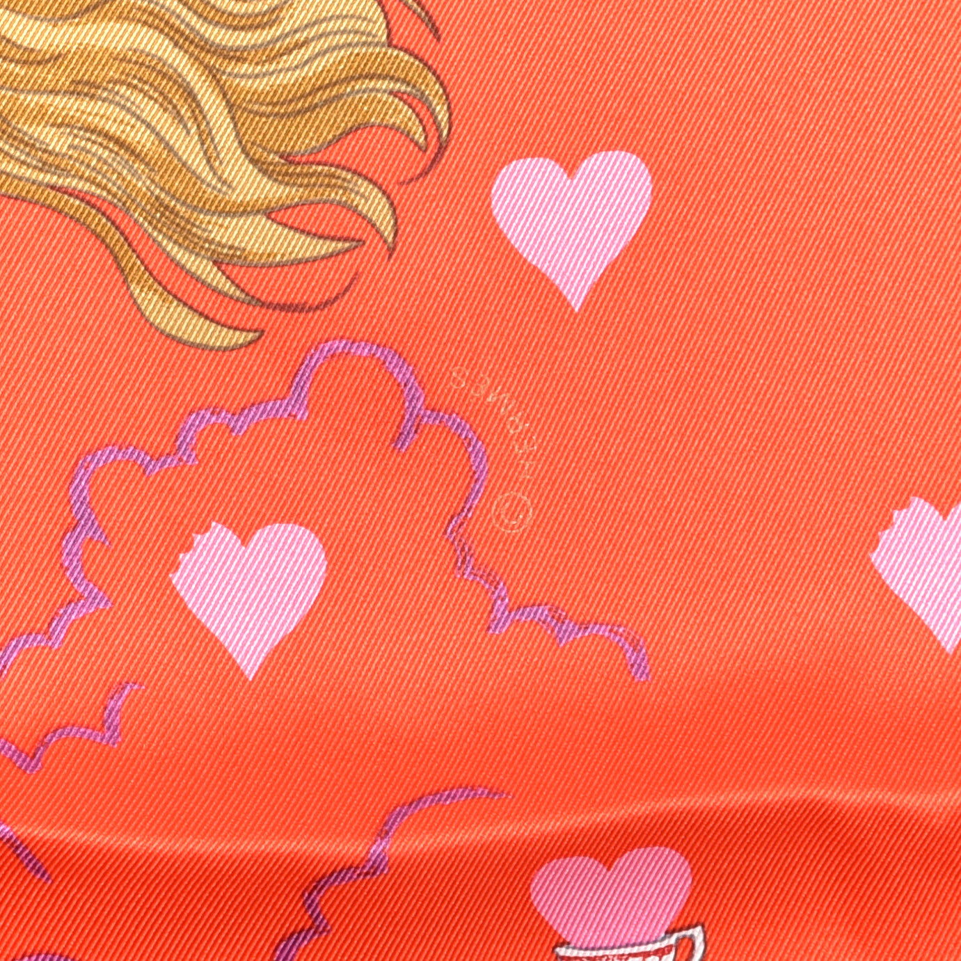 Silk Tea Time Scarf 70 Rouge Rose White