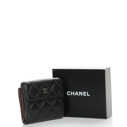 Chanel Lambskin Quilted Compact French Flap Wallet Black 9 of 13