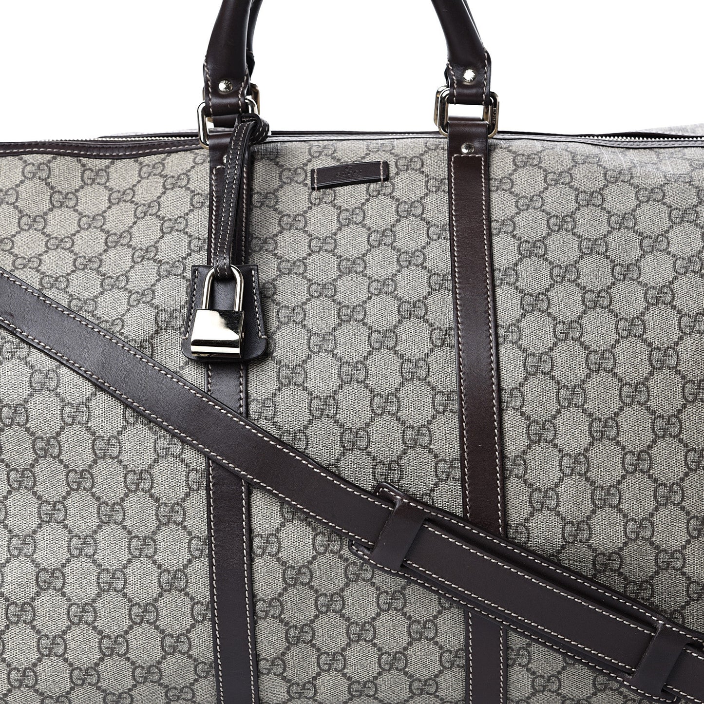 GG Plus Monogram Large Carry On Duffle Bag Brown