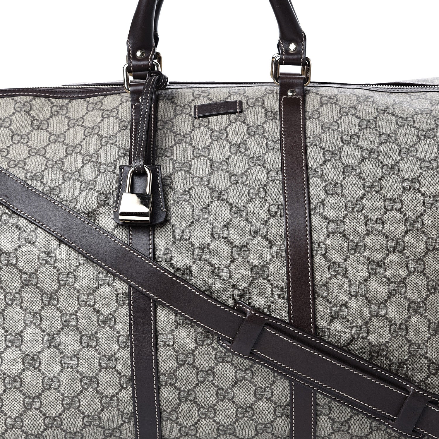 Gucci GG Plus Monogram Large Carry On Duffle Bag Brown 7 of 16