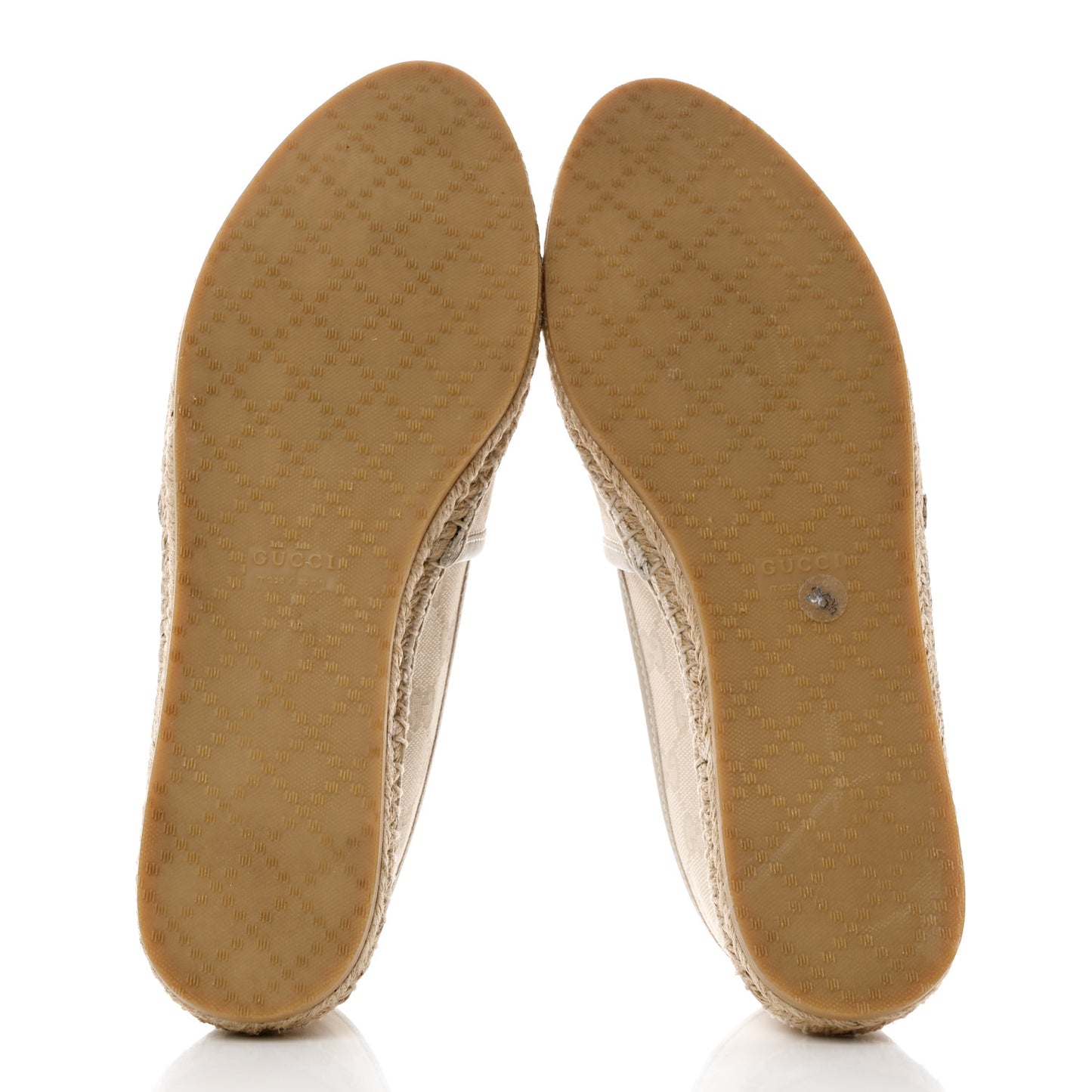 Washed Cotton Miro Soft Calfskin GG Monogram Espadrilles 36.5 White Mystic White