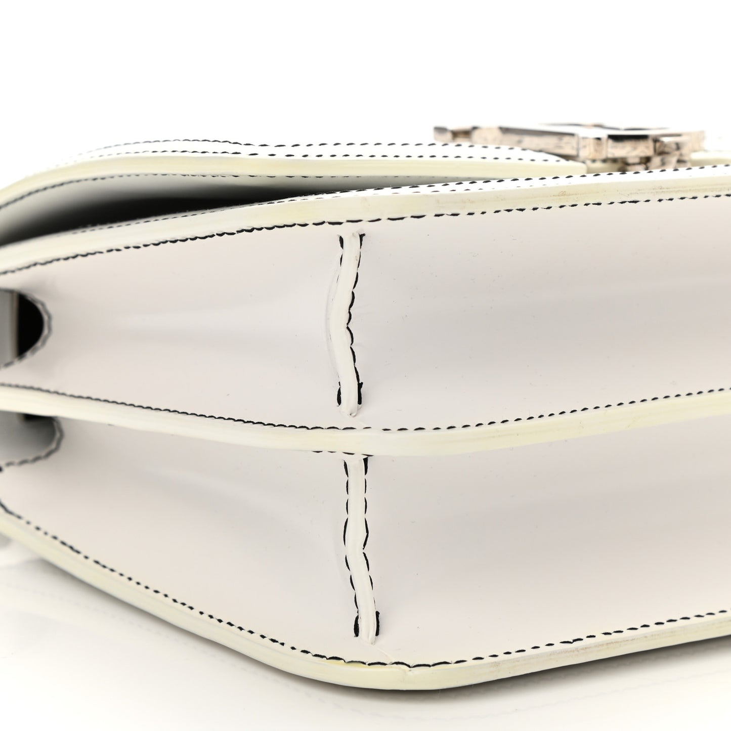 Calfskin Monogram Embossed Small TB Chain Bag Optic White