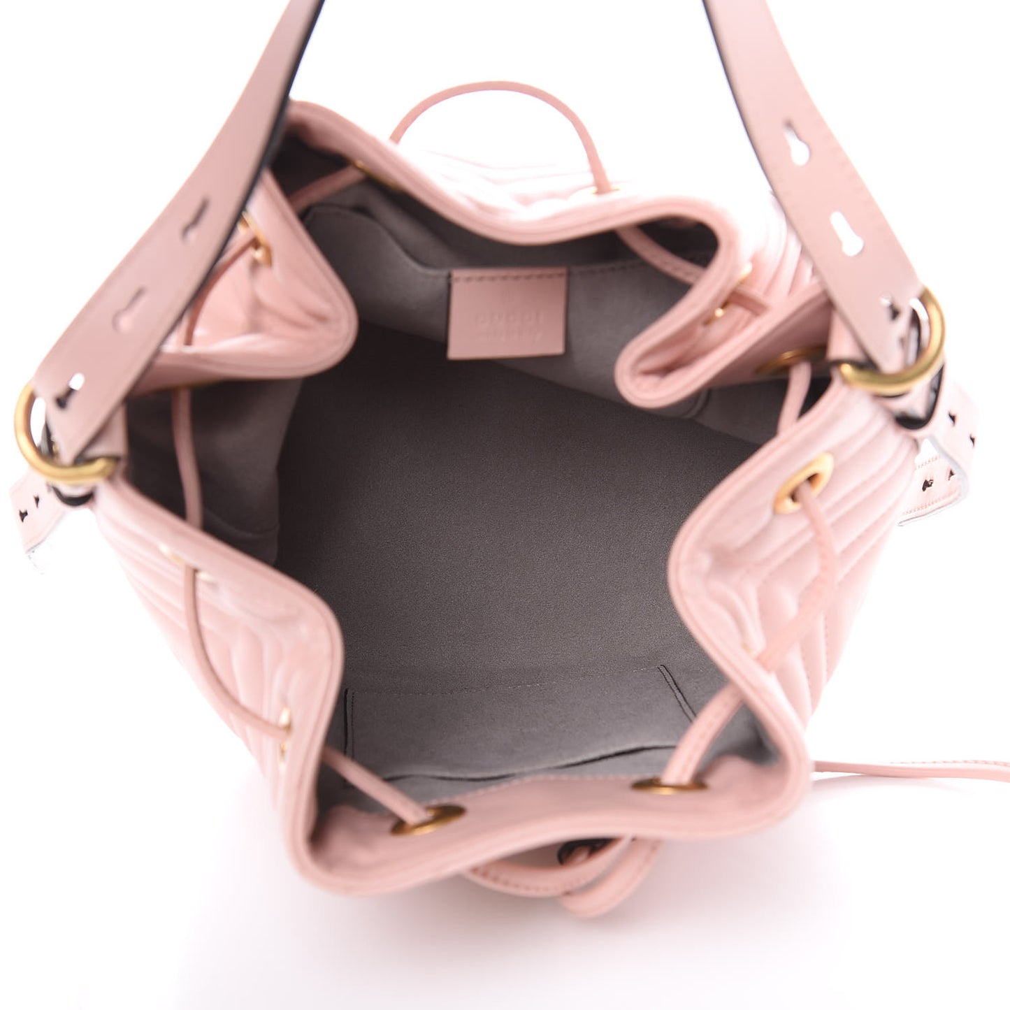 Calfskin Matelasse Sylvie Web GG Marmont Bucket Bag Perfect Pink