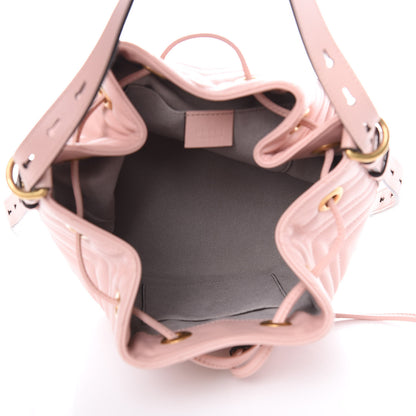 Gucci Calfskin Matelasse Sylvie Web GG Marmont Bucket Bag Perfect Pink 5 of 9