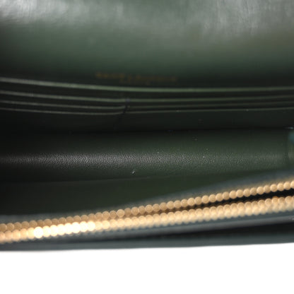 Saint Laurent Calfskin Monogram Sunset Chain Wallet New Vert Fonce 5 of 10