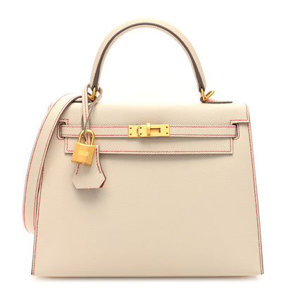 Hermes Epsom Horseshoe Kelly Sellier 25 Craie Rose Extreme 1 of 10