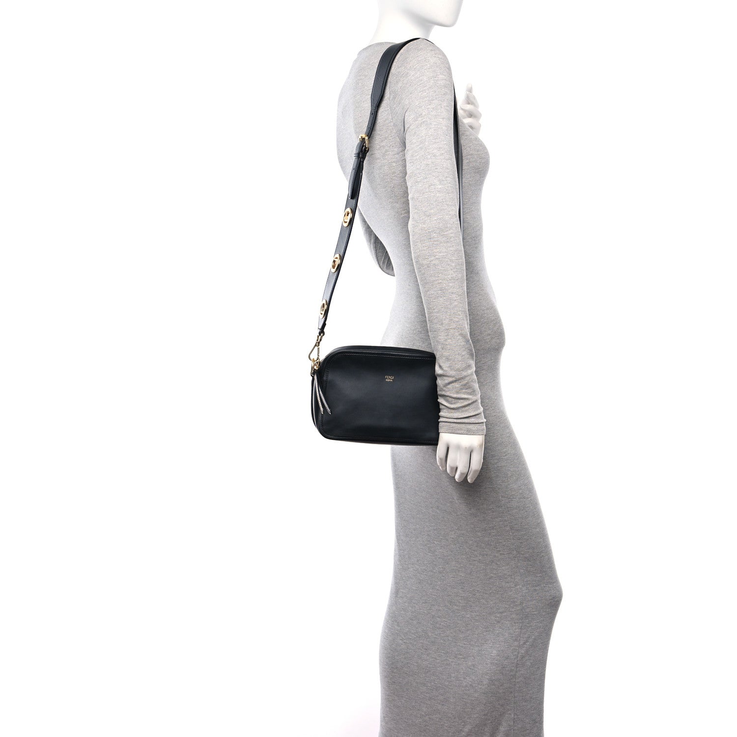 Fendi Vitello Century Opaco F is Fendi Camera Case Black 2 of 10