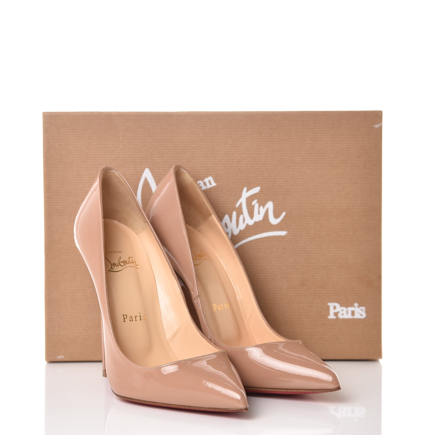 Christian Louboutin Patent Pigalle 120 Pumps 37.5 Nude 14 of 14