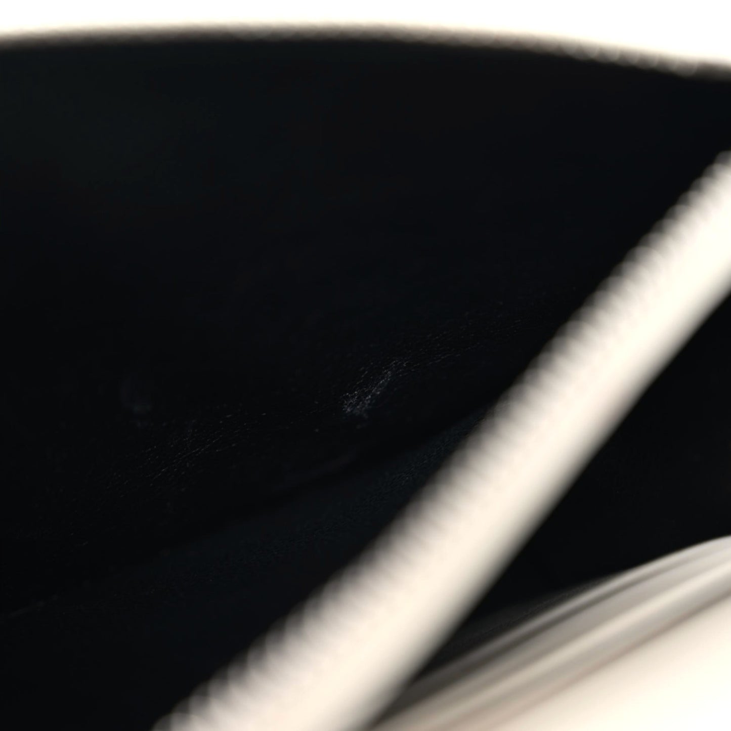 Calfskin Bead Embellished Kate Monogram Tassel Chain Wallet White