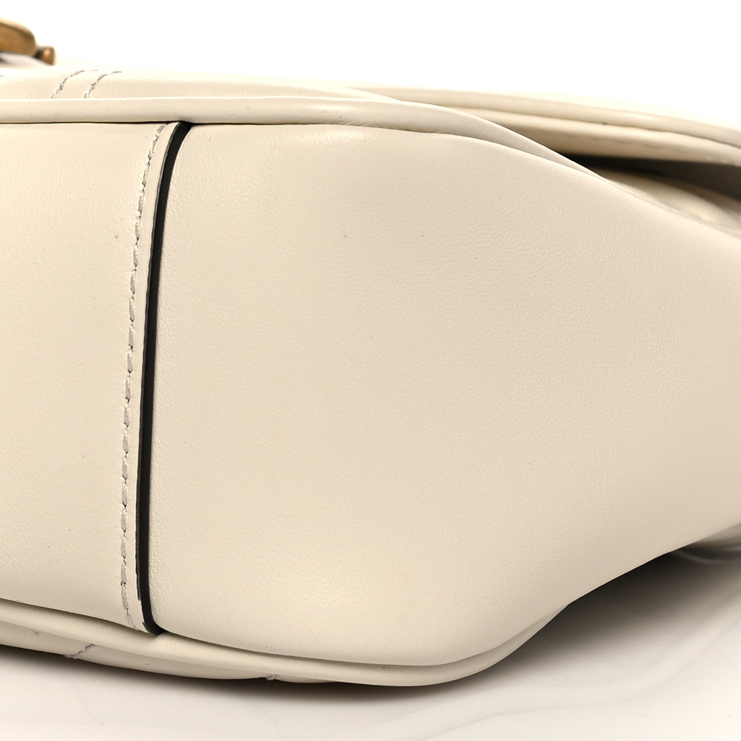 Gucci Calfskin Matelasse Small GG Marmont Shoulder Bag White 10 of 11