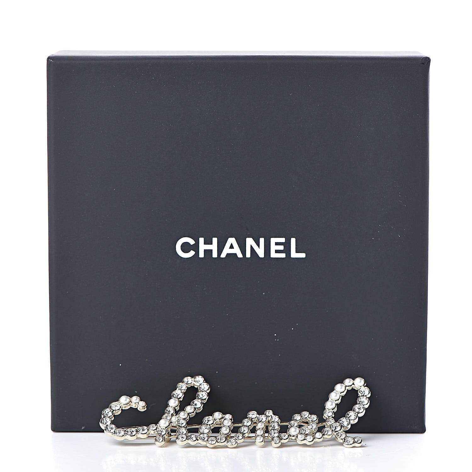 Chanel Metal Glass Swirling Pearls Hair Clip Gold 4 of 4