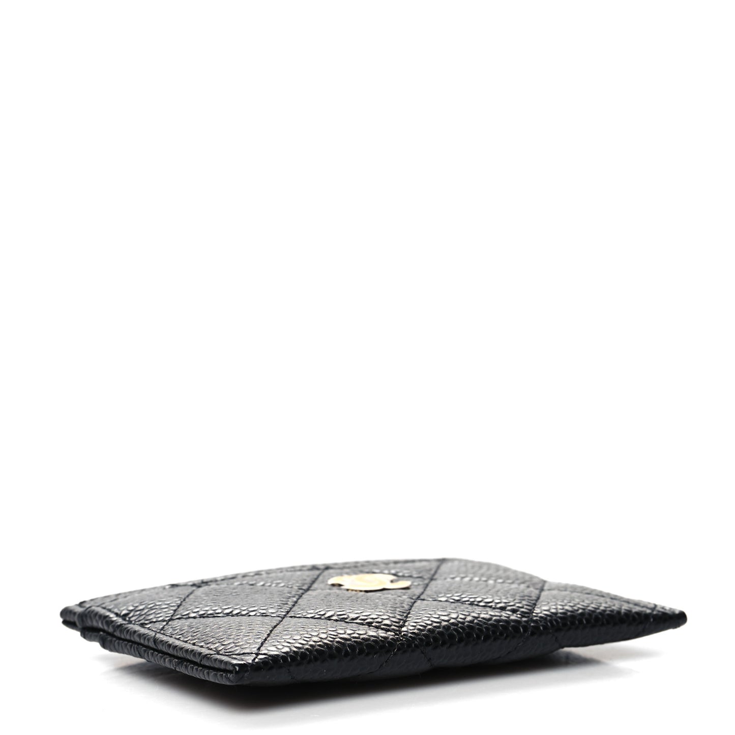 Caviar Quilted Card Holder Black
