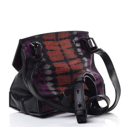 Alexander Wang Calfskin Lizard Embossed Tie Dye Prisma Skeletal Crossbody Matte Black Pink 2 of 5