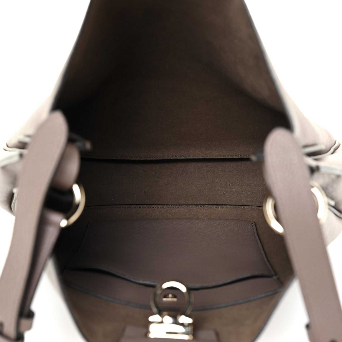Calfskin Reverse Hobo Gray