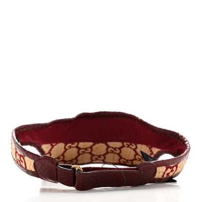 Gucci Raffia Elaphe GG Monogram Embroidered Afraa Visor M Ivory Bordeaux 4 of 12