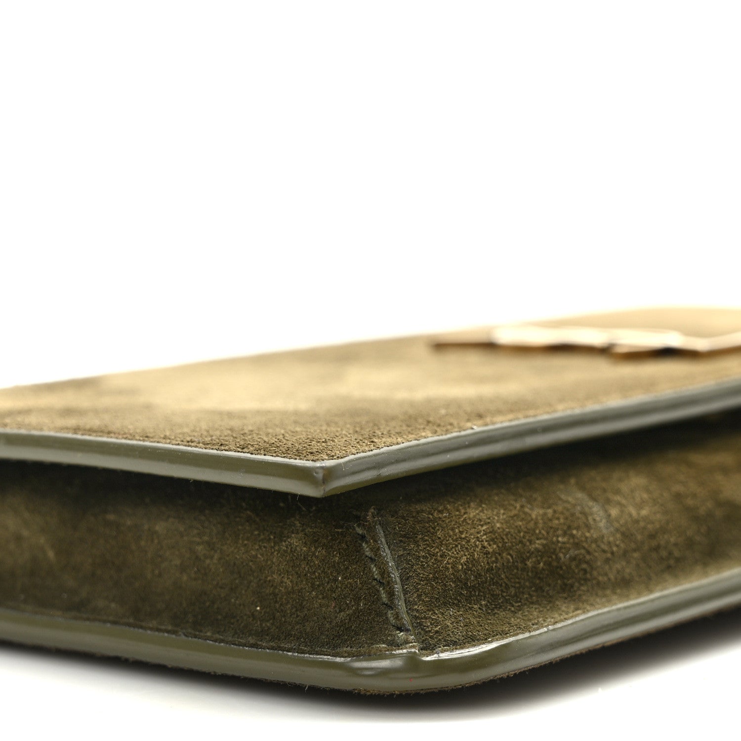 Saint Laurent Suede Monogram Phone Holder Crossbody Loden Green 9 of 14