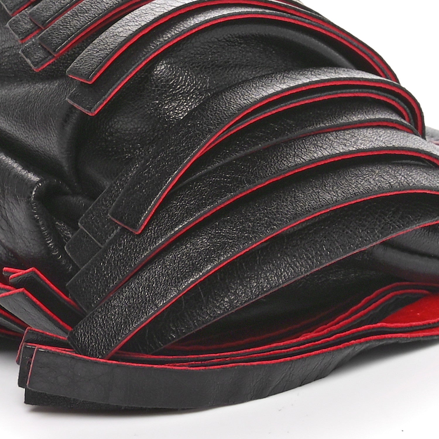 Prada Nappa Frange Wristlet Clutch Black Fuoco 9 of 13