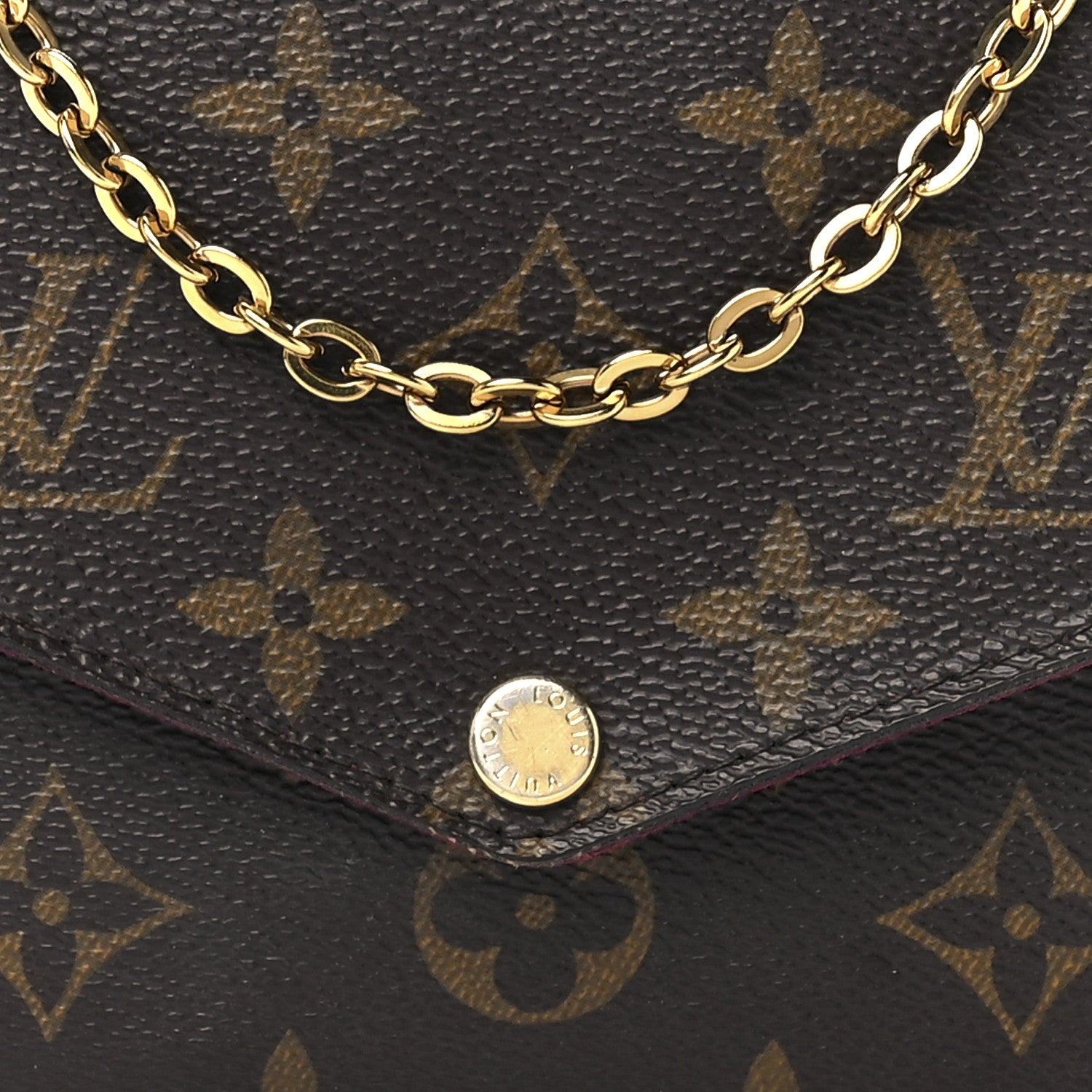 Louis Vuitton Monogram Pochette Felicie Chain Wallet Fuchsia 11 of 16