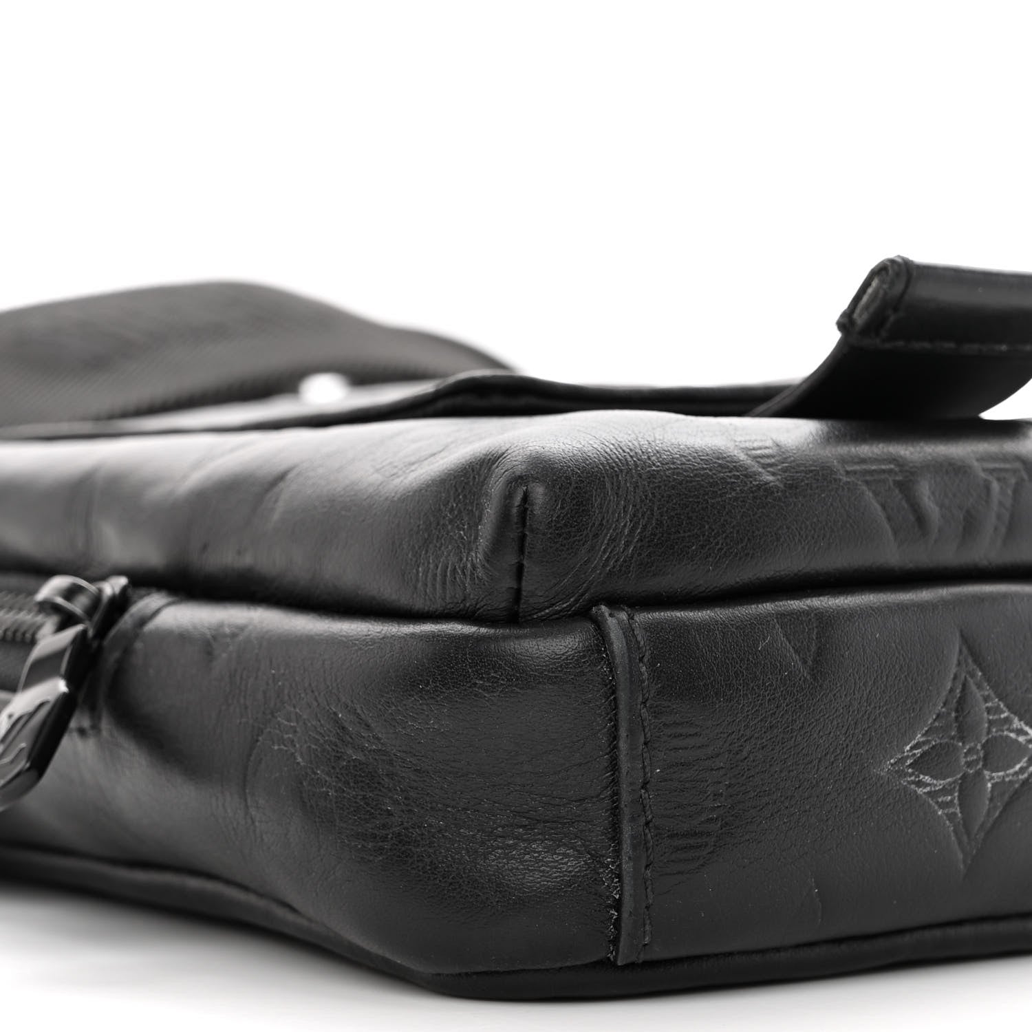 Louis Vuitton Calfskin Monogram Shadow Double Phone Pouch NM Black 8 of 9