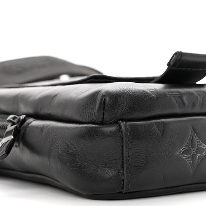 Louis Vuitton Calfskin Monogram Shadow Double Phone Pouch NM Black 8 of 9